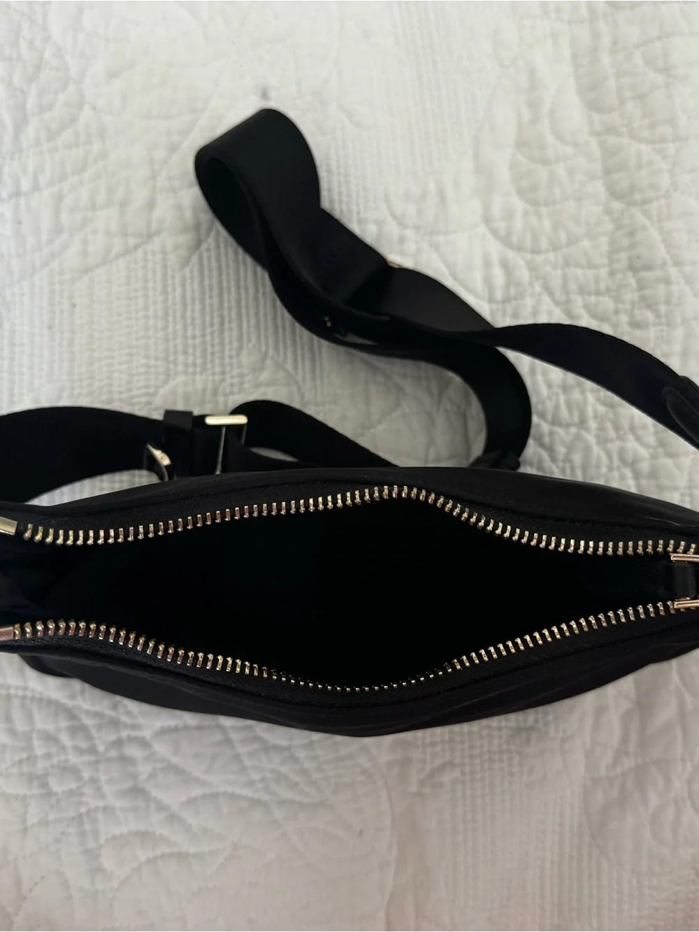 kate spade Black Nylon Crossbody with Gold Hardware